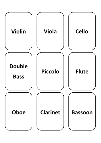 Musical Instrument Flashcards