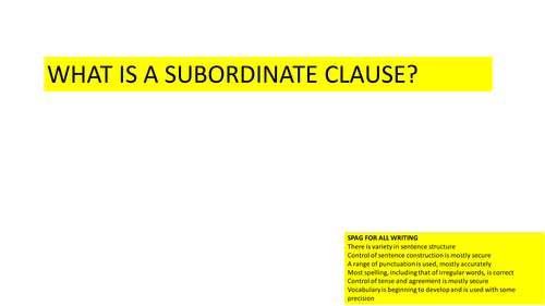 Subordinate Clauses - lesson and worksheet
