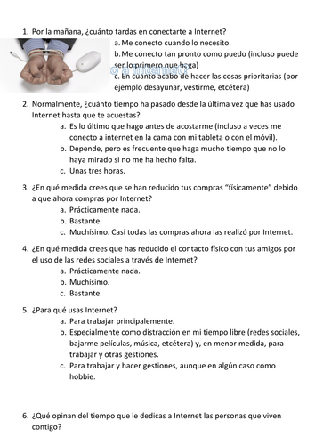 Spanish A Level: El ciberespacio -quizzes