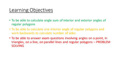 GCSE Angles Revision booklet +answers
