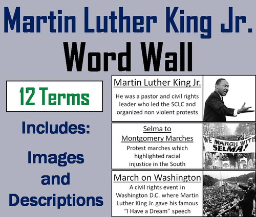 Martin Luther King Word Wall Cards