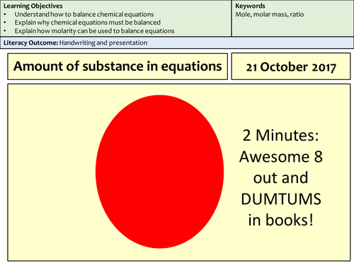 amount of substance chemistry