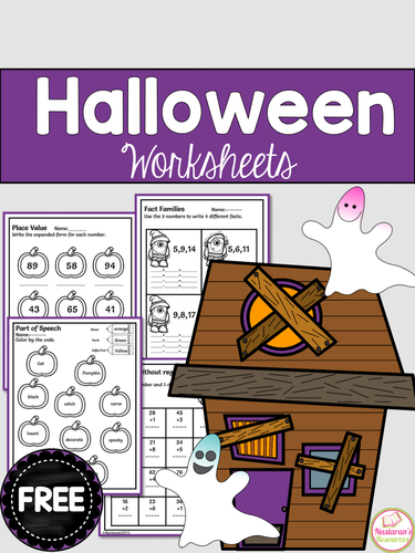 Free Halloween Math Worksheets and Literacy