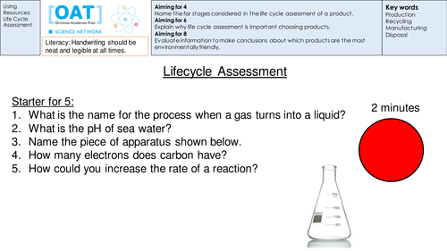 Life Cycles Assessment (AQA Chemistry - Using Resources)