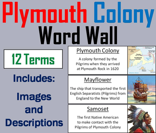 Plymouth Colony Word Wall Cards