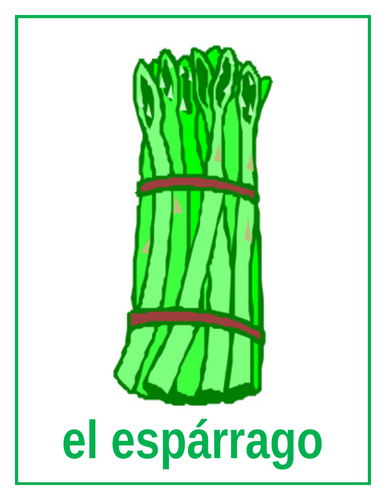 Verduras (Vegetables in Spanish) Posters