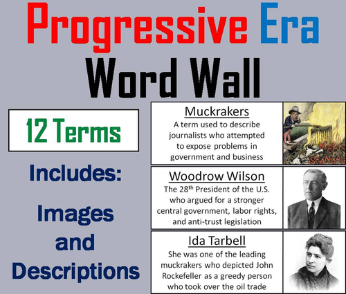 The Progressive Era Word Wall Cards