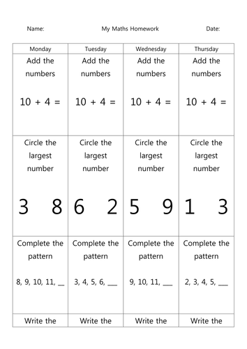 Free printable worksheets for year 1 picture