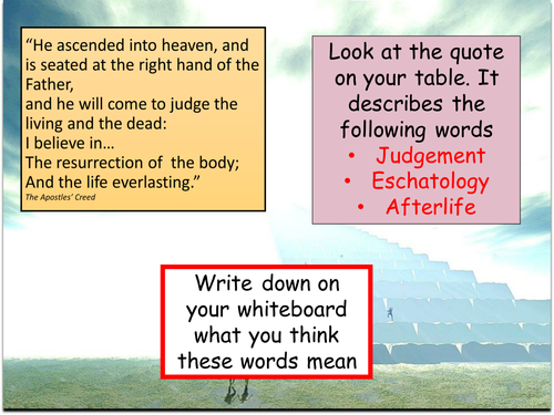 Death and the Afterlife Christianity - Eschatology and Judgment