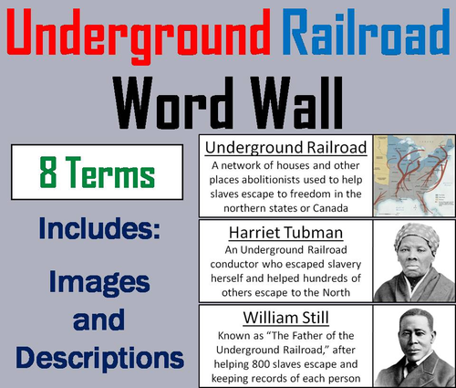 Underground Railroad Word Wall Cards