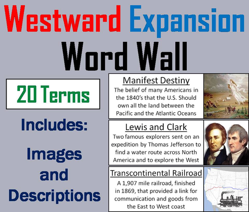 Westward Expansion Word Wall Cards