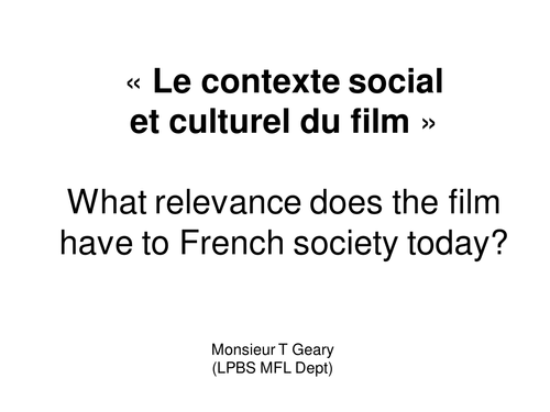 La Haine AS or A2 presentation society historical context