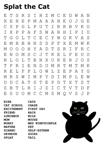 Splat the Cat Word Search by sfy773 | Teaching Resources