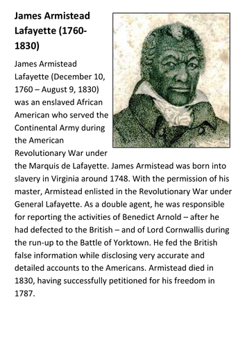 James Armistead Lafayette Handout