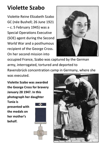 Violette Szabo SOE Agent Handout