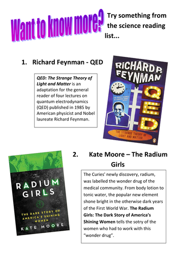 Science - Recommended Read and Watch List