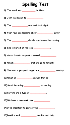 year 5 6 spelling test teaching resources