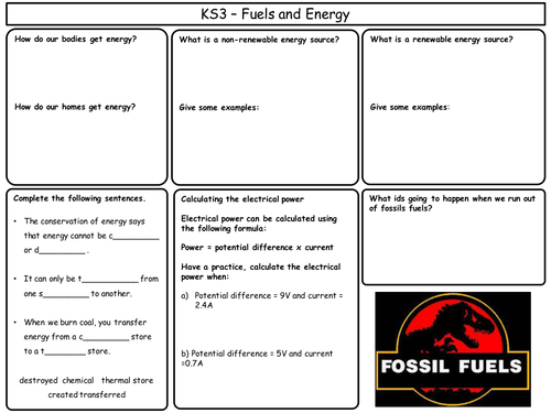 KS3 Physics Revision Worksheets