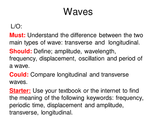 New BTEC Level 3 Applied science Unit 1_C1_Working with waves _Lessons_1& 2