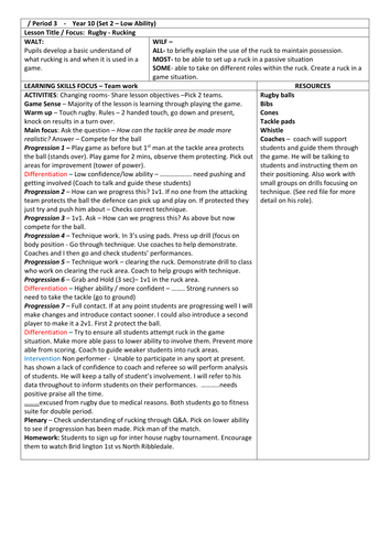 Rugby Union Rucking Lesson - Graded outstanding