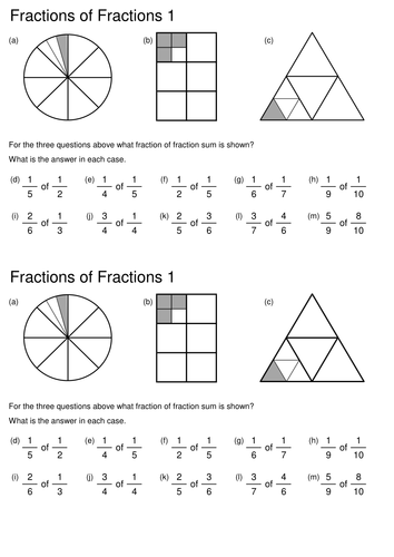 Fractions of fractions (worksheet)