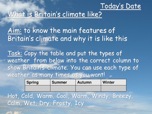 Wicked Weather Lesson 5 - Britain's Climate