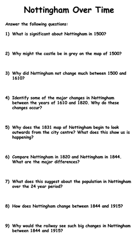Identifying how Nottingham has changed (Lesson 3 of 6)