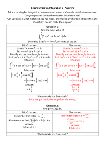 Erica's Errors On Integration 3