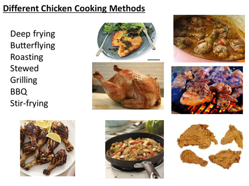 Cooking Methods Chicken Cooking Types and Methods Teaching Resources