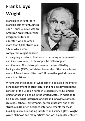 Frank Lloyd Wright Handout