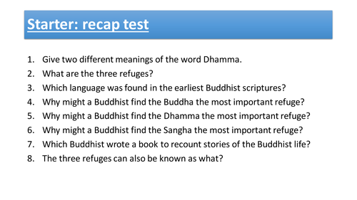 AQA Religious studies A Buddhism beliefs revision