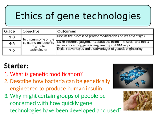 NEW AQA GCSE Trilogy (2016) Biology - Ethics of gene technlogies