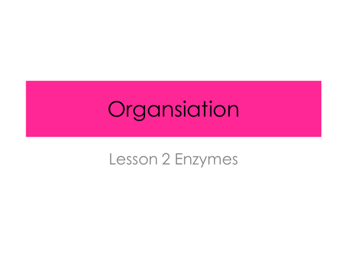 Enzymes - Organisation (New AQA GCSE Spec)