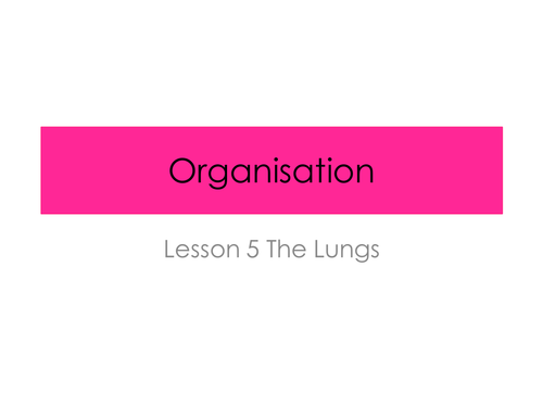 The Lungs - Organisation (New GCSE AQA Spec)