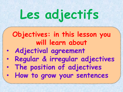 Adjectives: PPT Tutorial and Practice + Worksheets