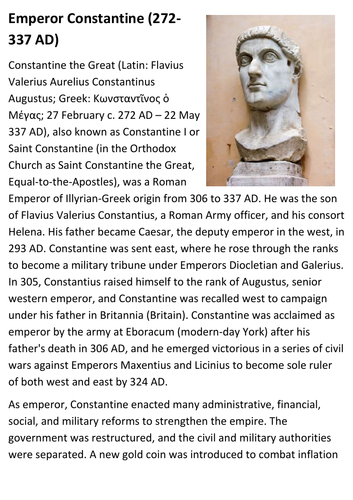 Emperor Constantine Handout