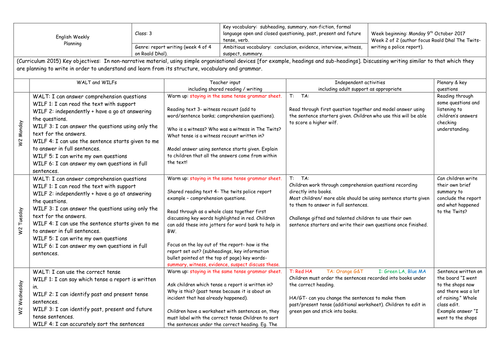 Year 3 - English Non Fiction - The Twits (incidence, police report)