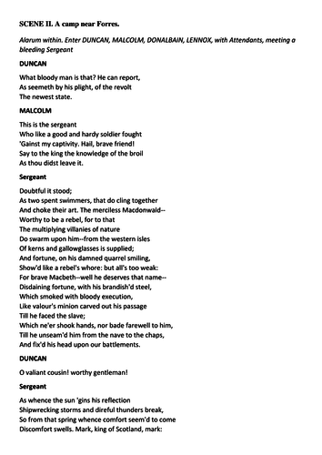 Macbeth Act 1 Scene 2 Translation