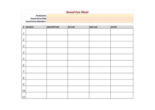 SOUND TECHNICIAN GUIDE - GCSE sound option support / guide