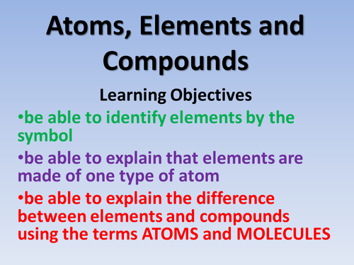 Atoms Elements and compounds