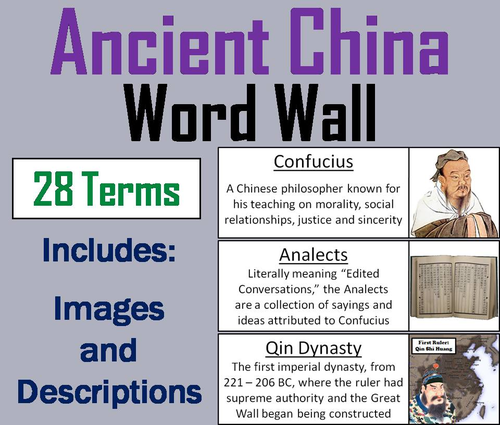 Ancient China Word Wall Cards