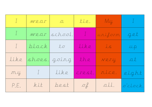Autumn/Halloween Sentence Puzzles