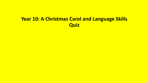 A huge Christmas Carol quiz with language and structure skills