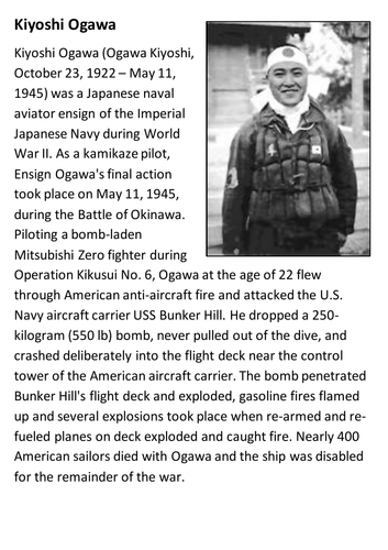 Kiyoshi Ogawa Kamikaze Handout