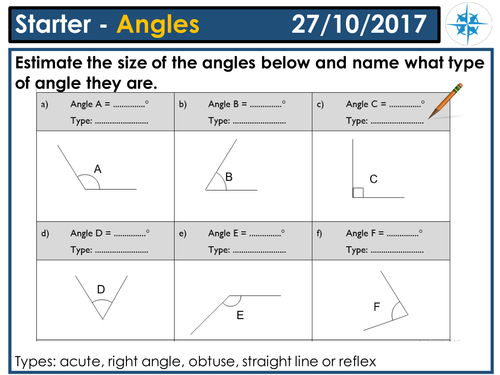 Angles around a point, on a straight line and vertically opposite angles