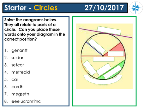 Parts and circumference of a circle