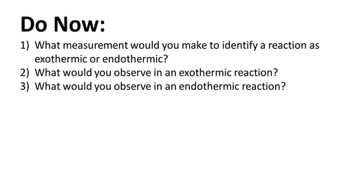 Reaction Profiles Lesson (New Spec AQA GCSE - Chemistry/Trilogy/Synergy)