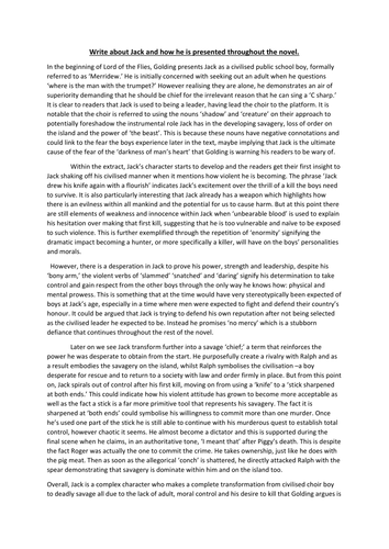 Lord of the flies and the house of eld essay image