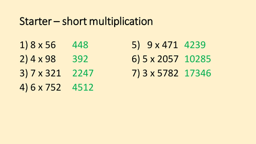 Multiplying Decimals by Integers