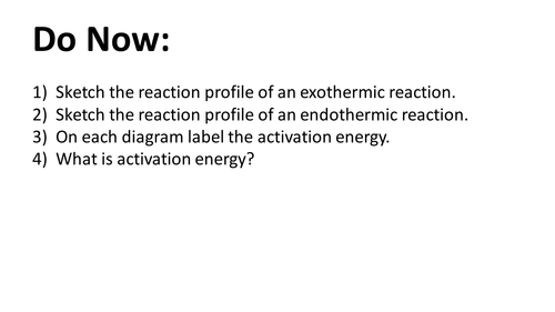 Energy Changes Lesson (New Spec AQA GCSE - Chemistry/Trilogy/Synergy)